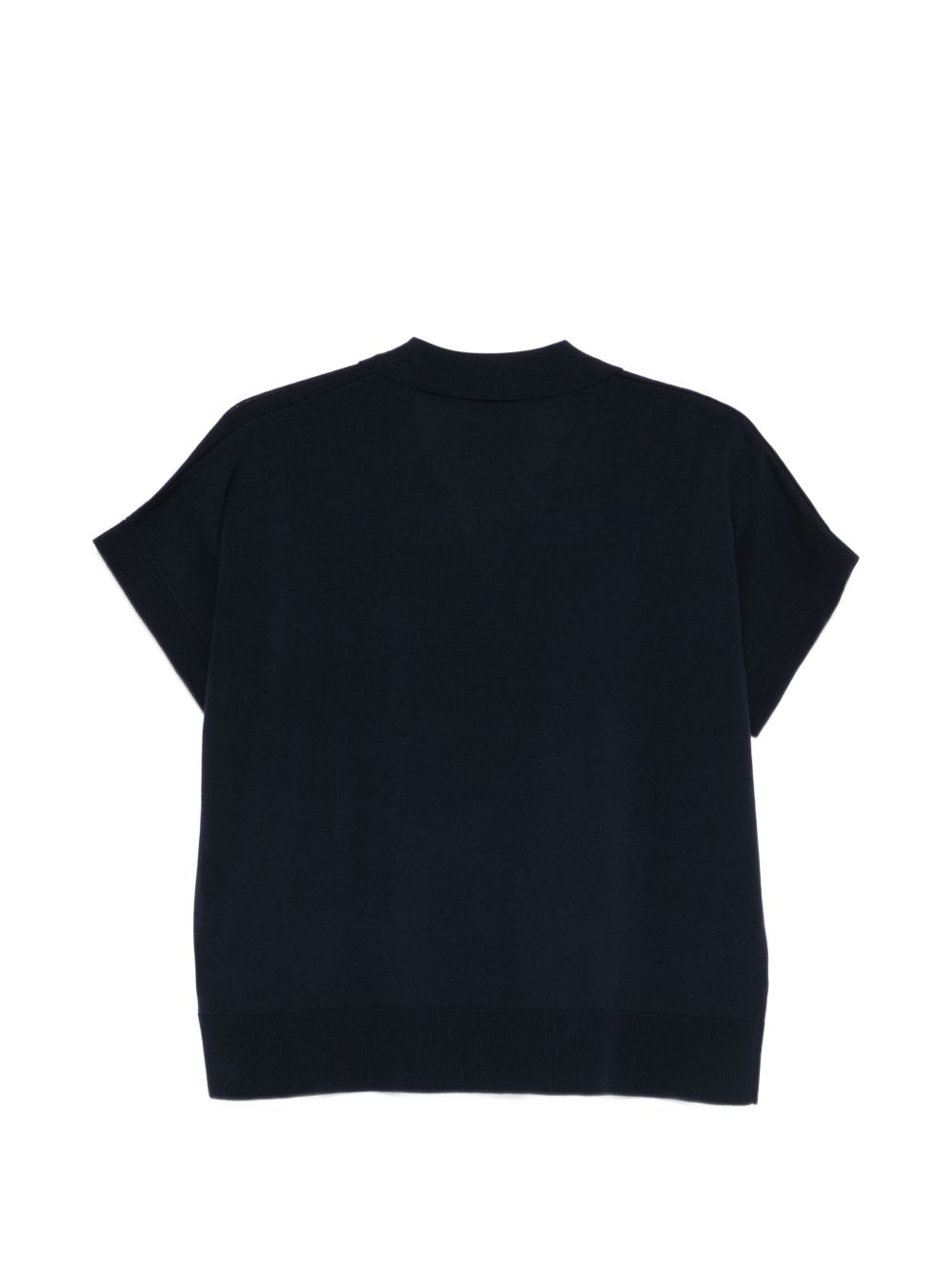 ASPESI Polo con scollo V in cotone blu 