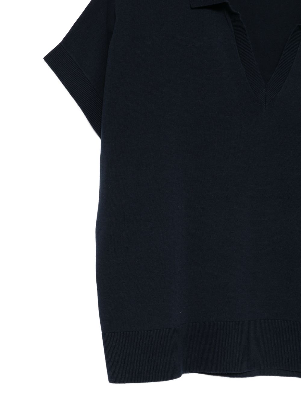 ASPESI Polo con scollo V in cotone blu 