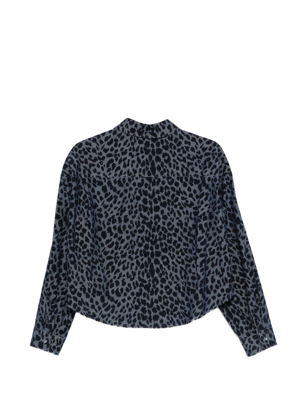 ASPESI Camicia stampa animalier in cotone blu 