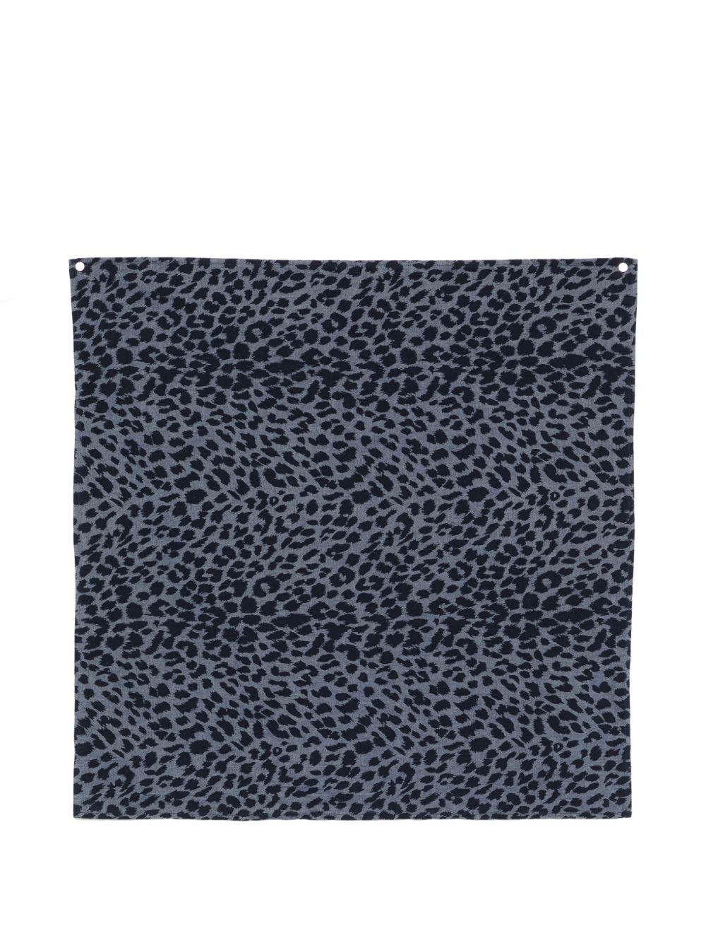 ASPESI Foulard in cotone con stampa leopardata blu e nera 