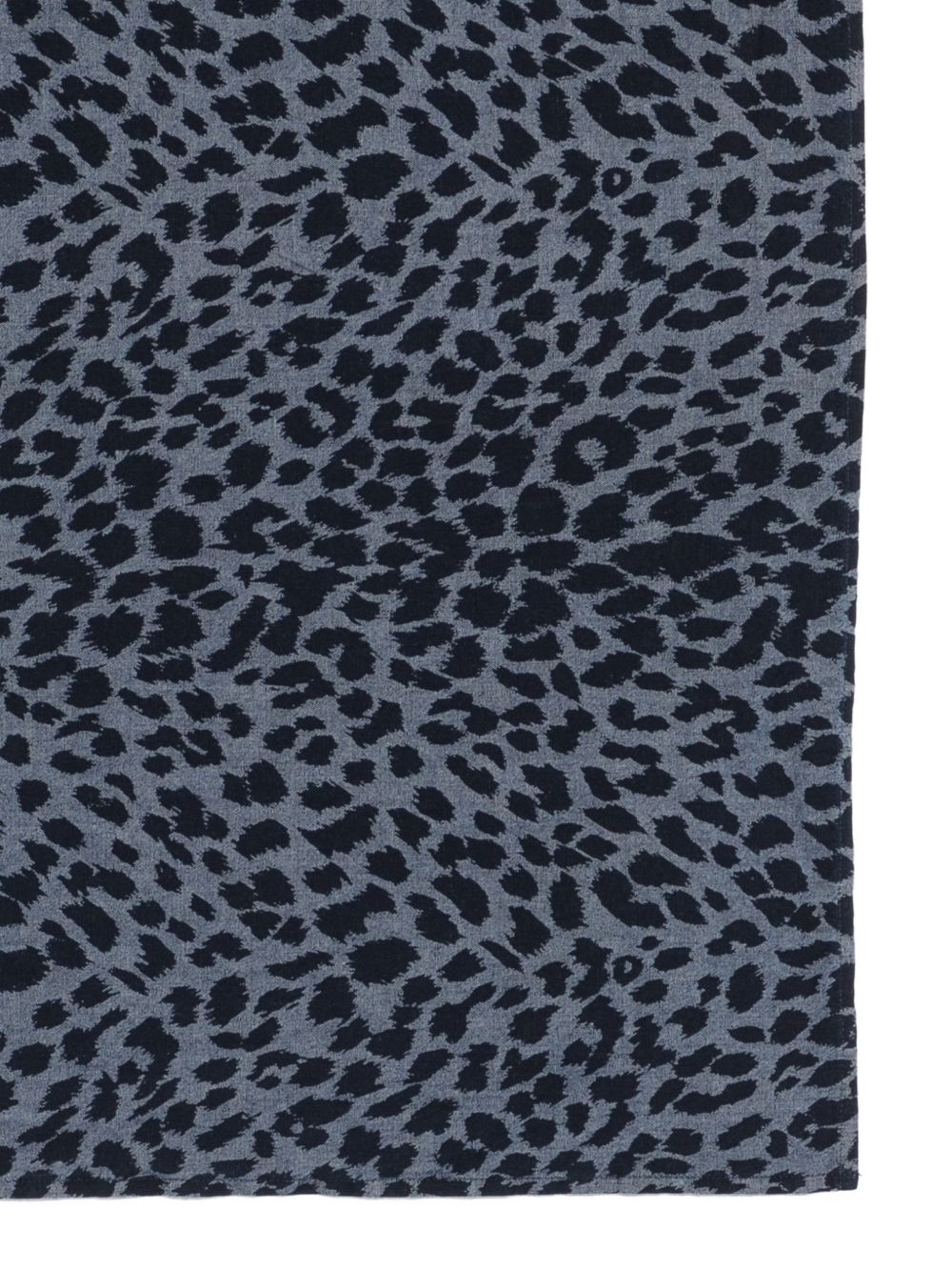 ASPESI Foulard in cotone con stampa leopardata blu e nera 