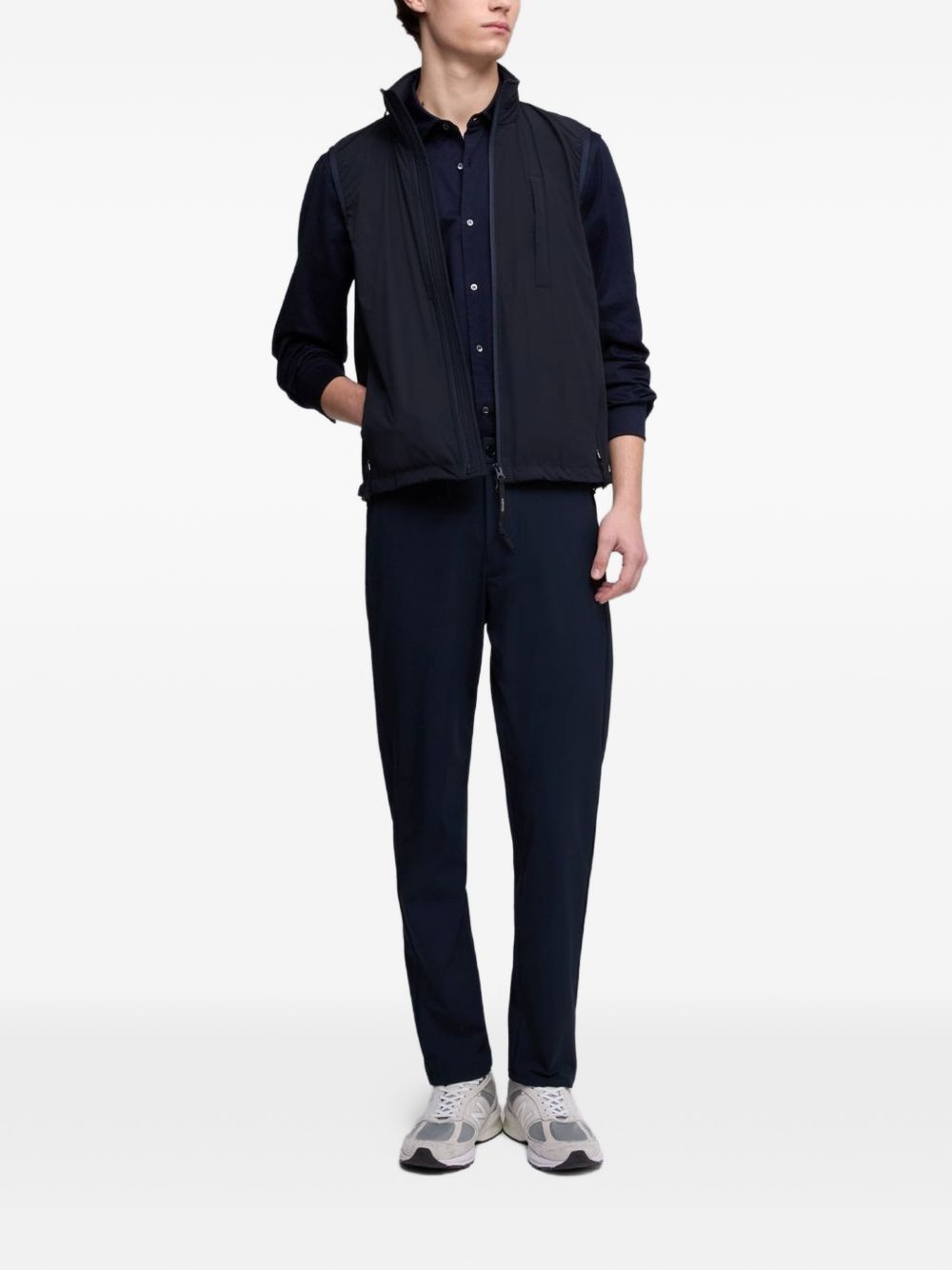 ASPESI Gilet blu navy con zip 