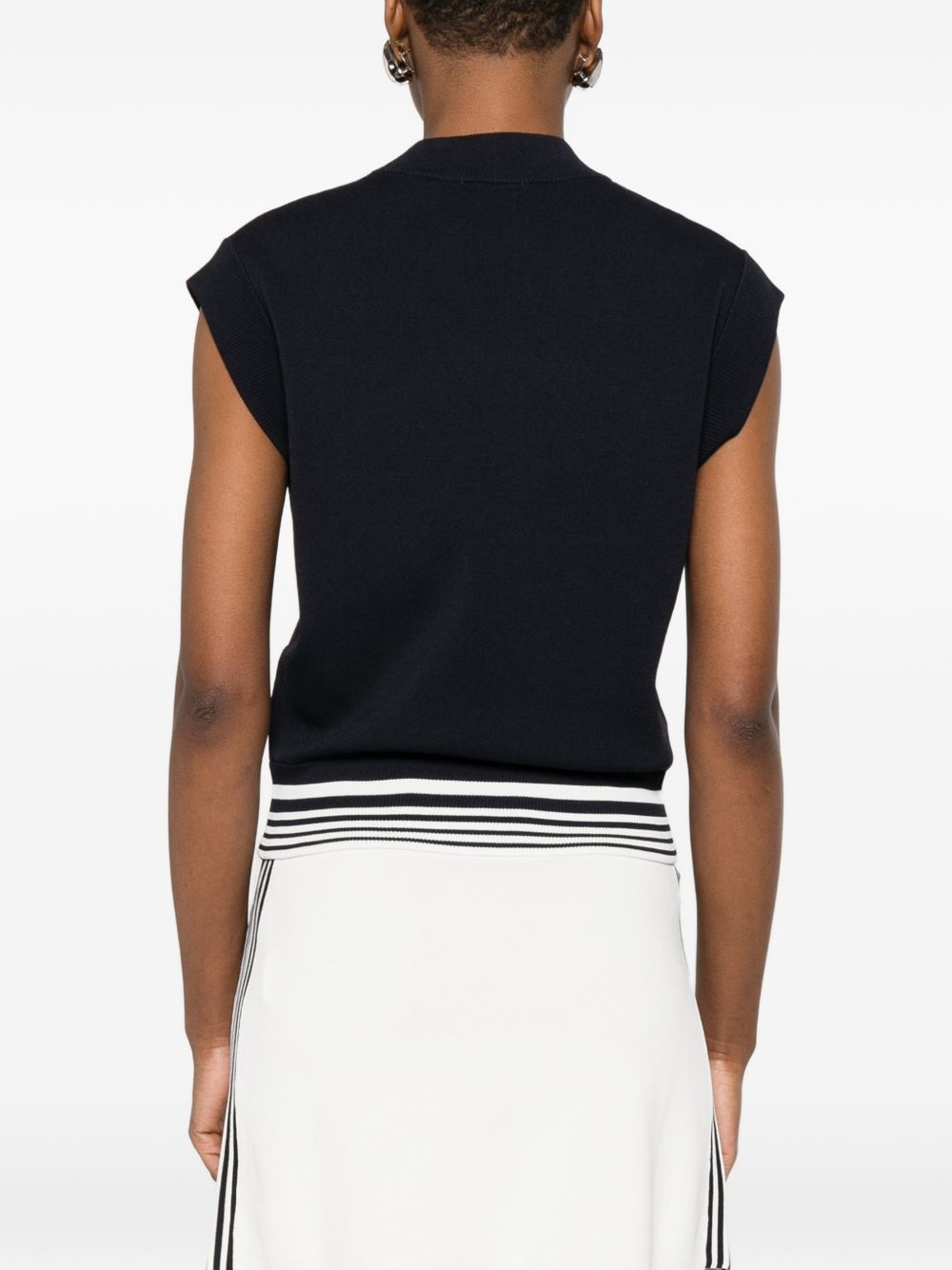 AUTRY Gilet in maglia blu con scollo girocollo 