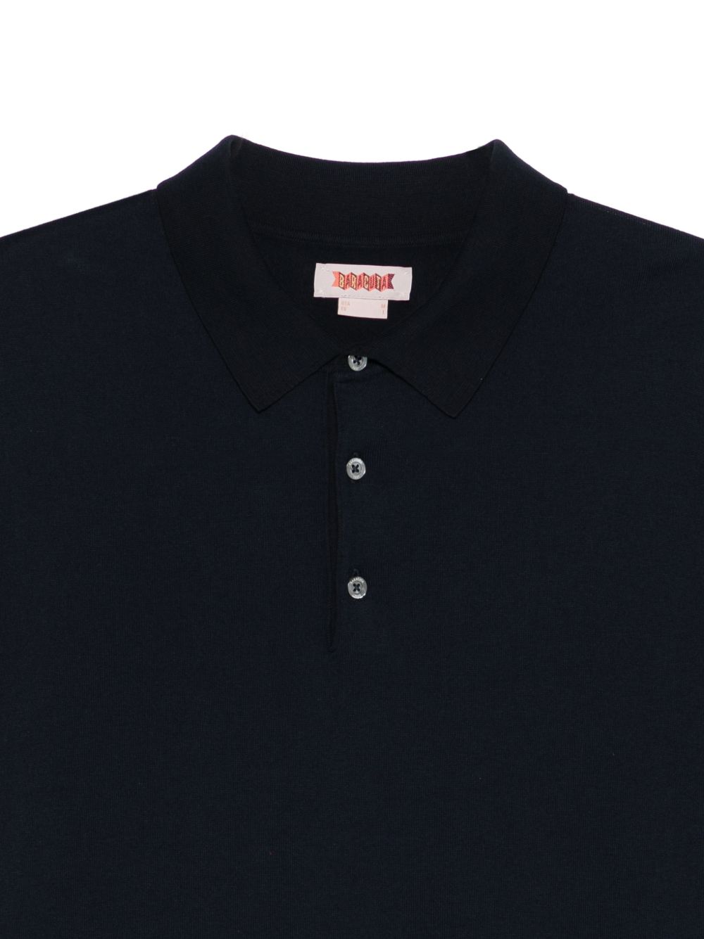 BARACUTA Polo in cotone blu con bottoni 