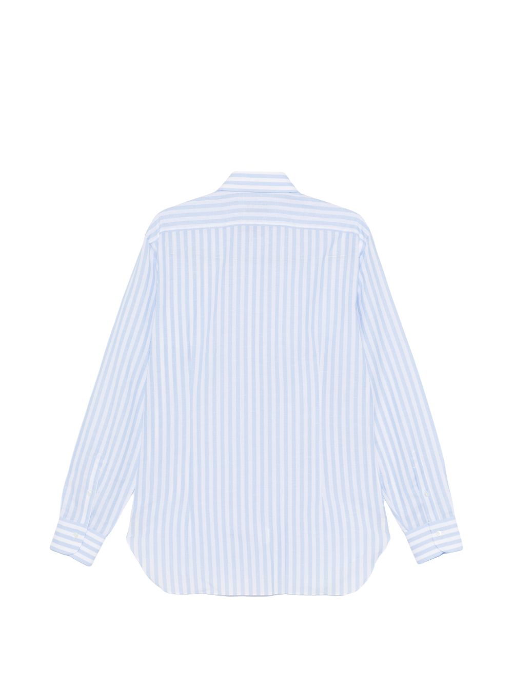 BARBA Camicia di Barba in cotone azzurro chiaro con righe verticali 
