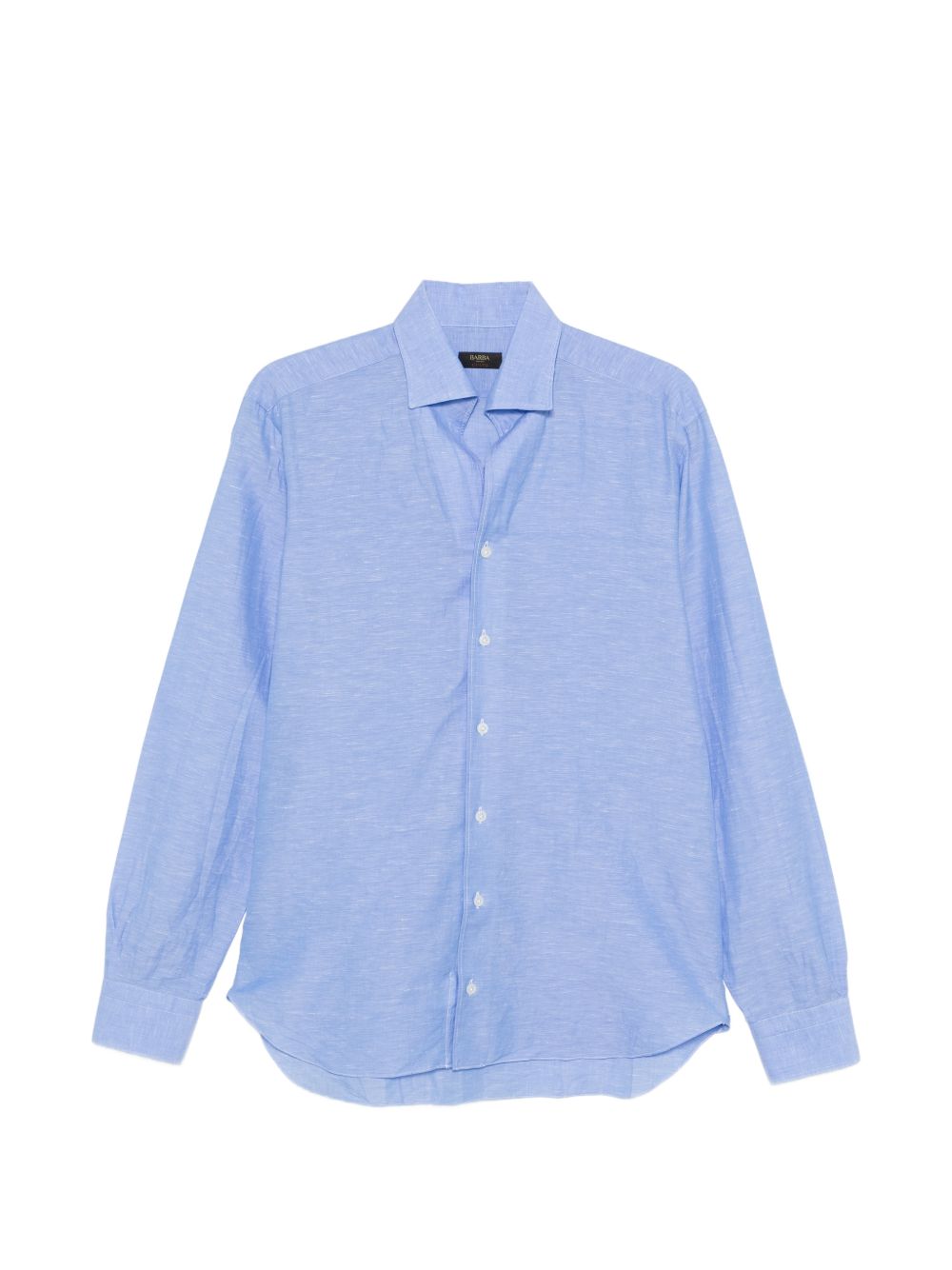 BARBA Camicia iin cotone azzurro chiaro con texture slub 