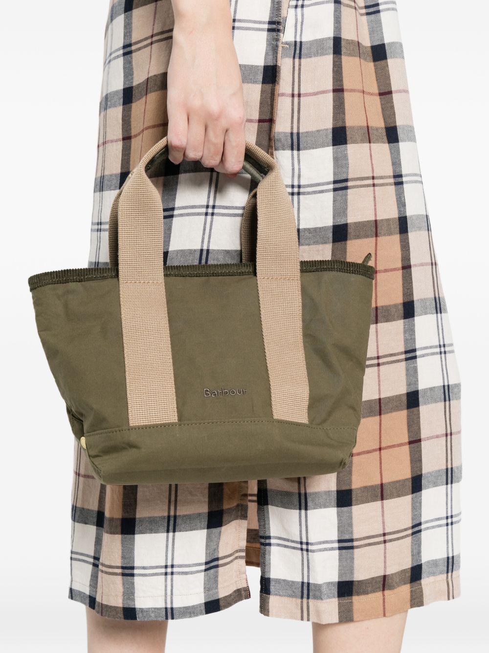 BARBOUR Borsa tote verde Mya Mini Tartan 
