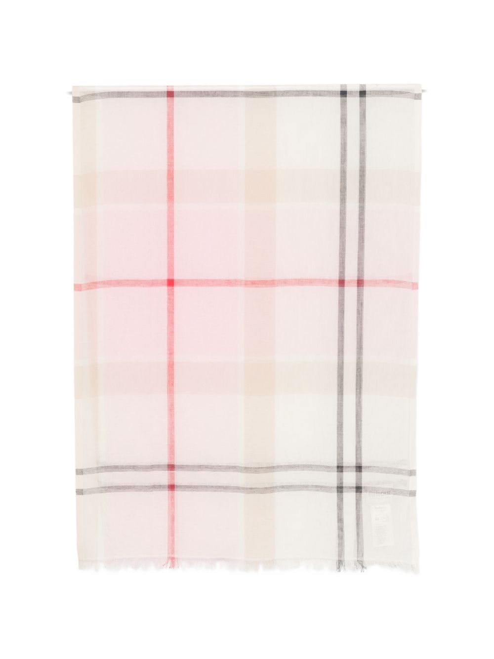 BARBOUR Sciarpa leggera in cotone misto lino rosa a quadri 