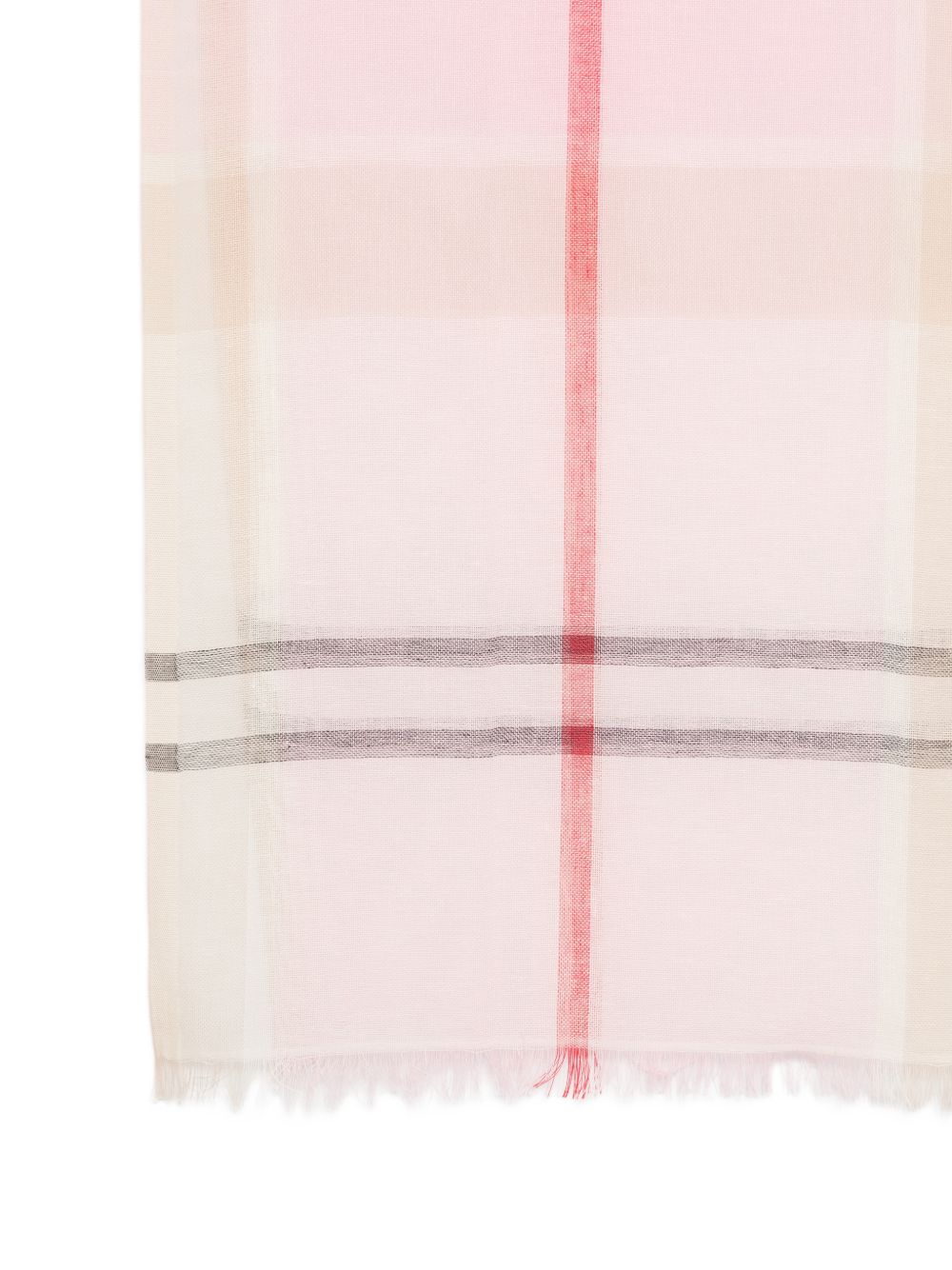 BARBOUR Sciarpa leggera in cotone misto lino rosa a quadri 
