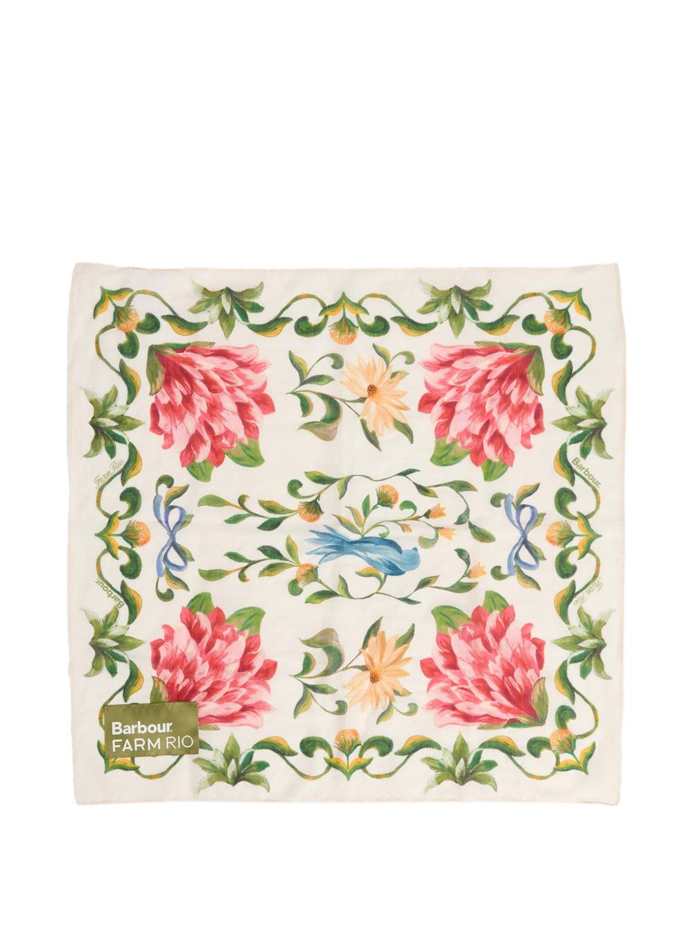 BARBOUR Sciarpa foulard con stampa floreale 