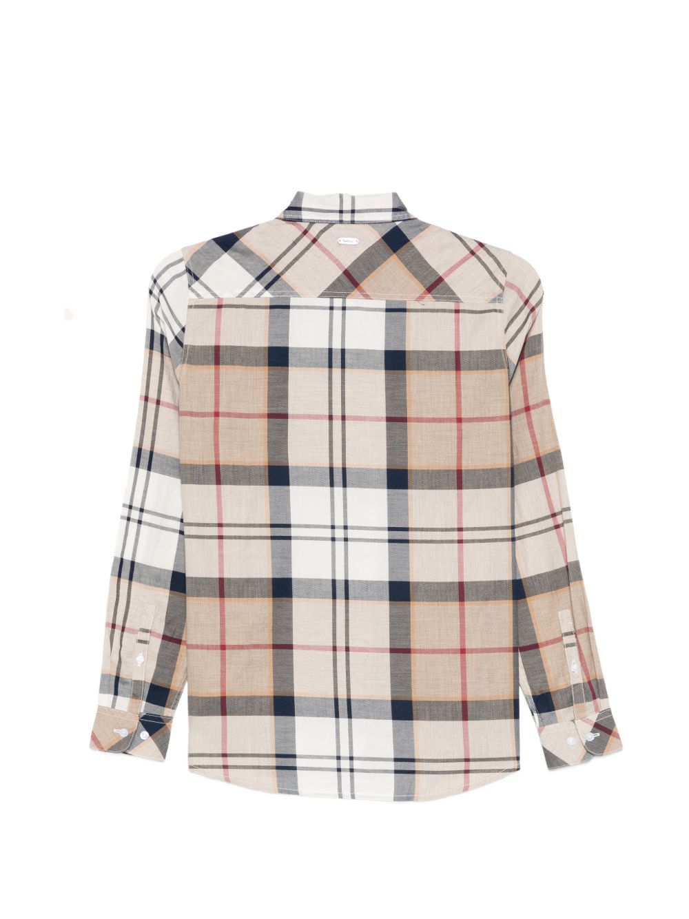 BARBOUR Camicia a quadri marrone in cotone 