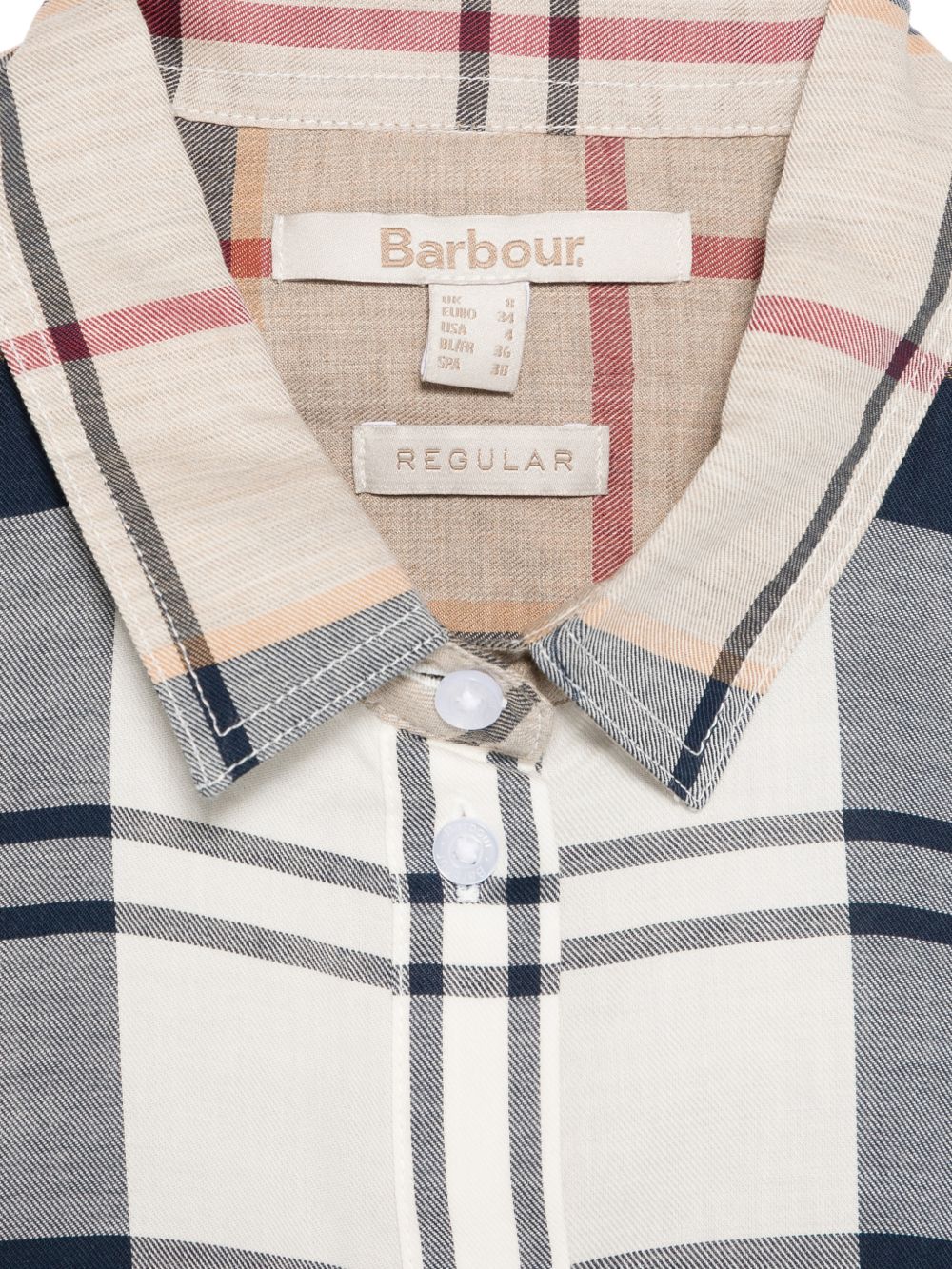 BARBOUR Camicia a quadri marrone in cotone 