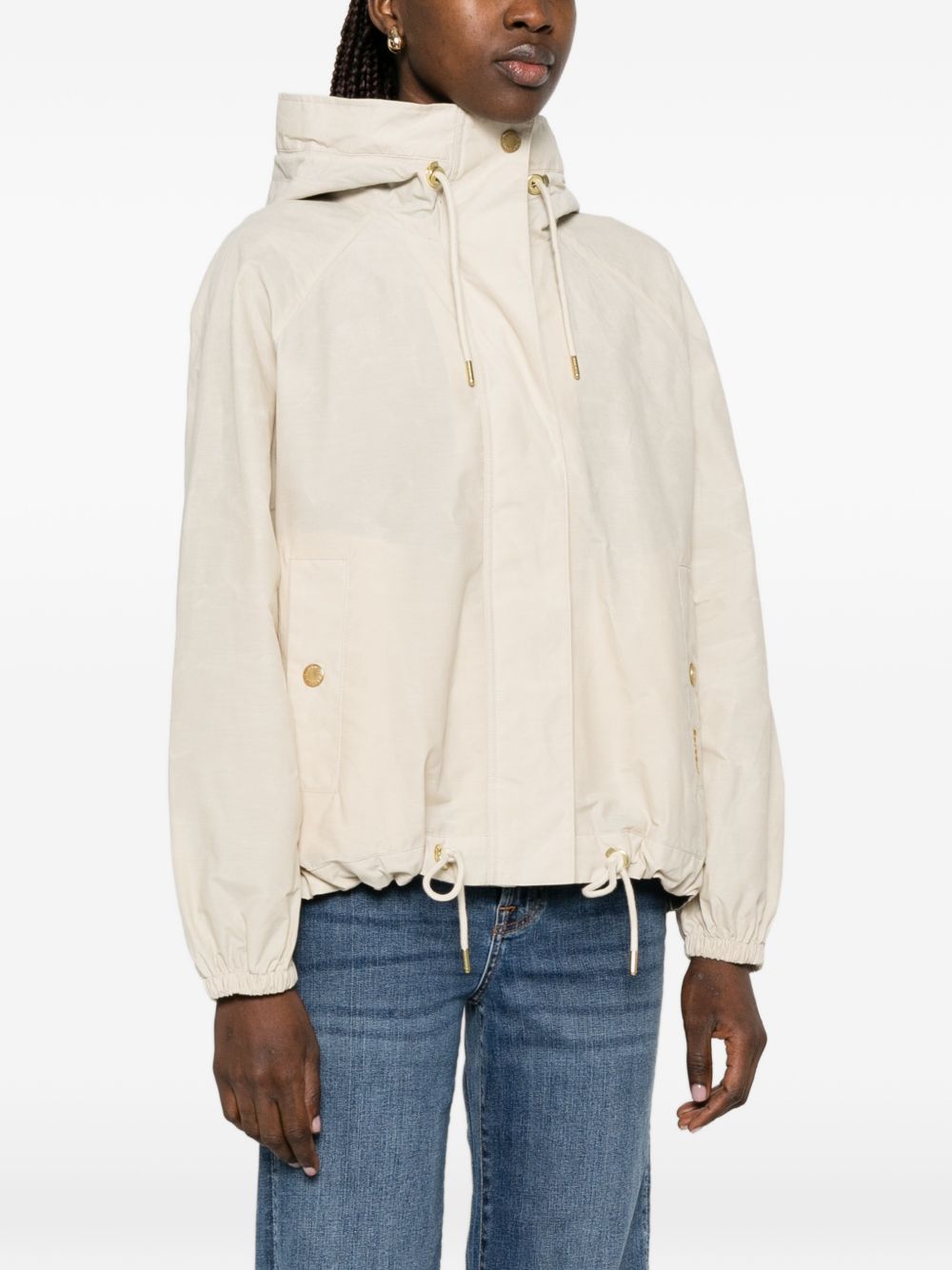 BARBOUR Giacca Hawkridge beige con cappuccio 
