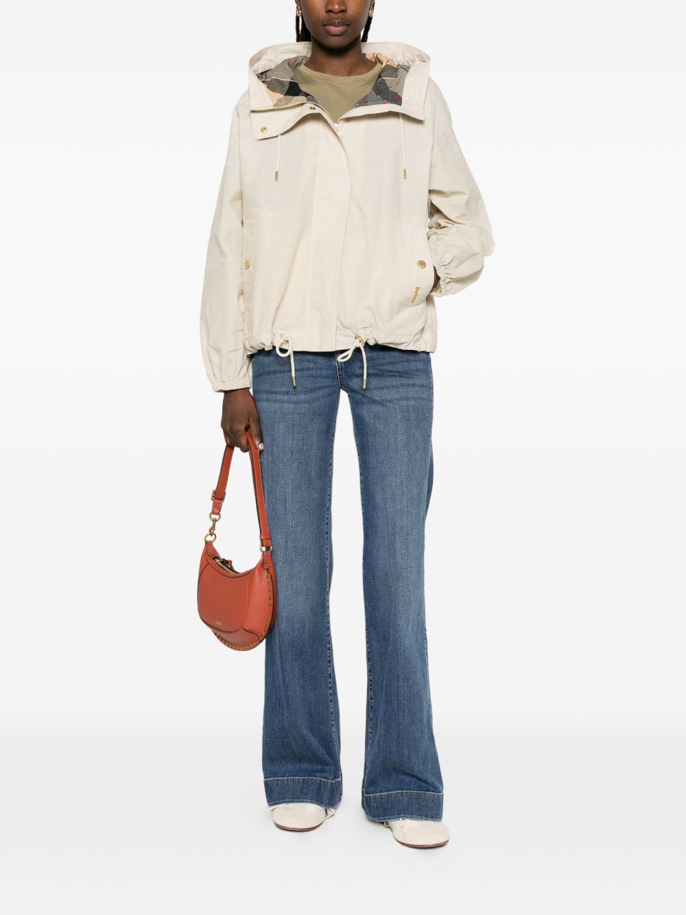 BARBOUR Giacca Hawkridge beige con cappuccio 