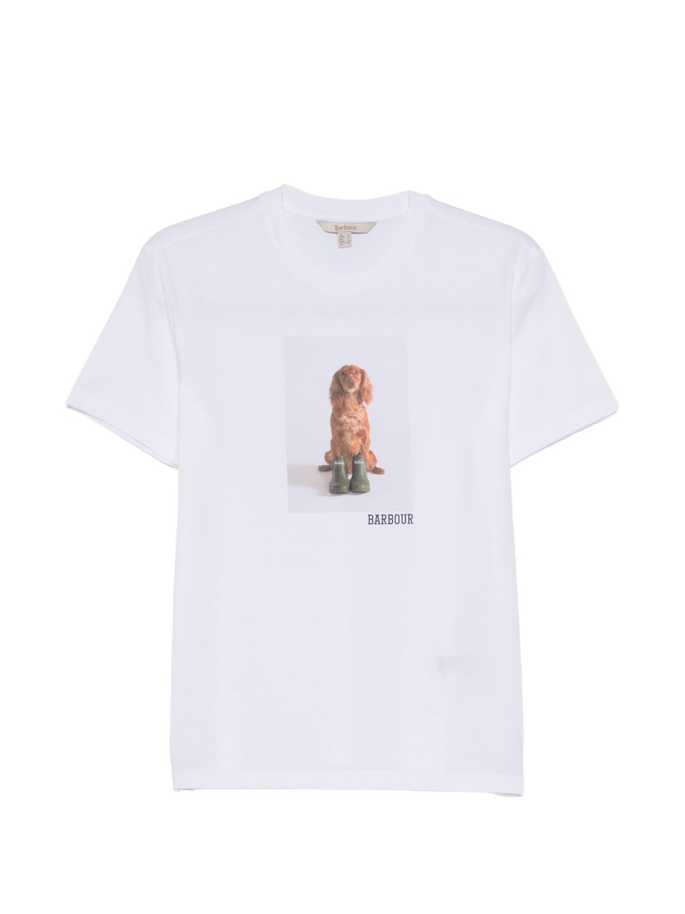 BARBOUR T-shirt con stampa in cotone bianco 