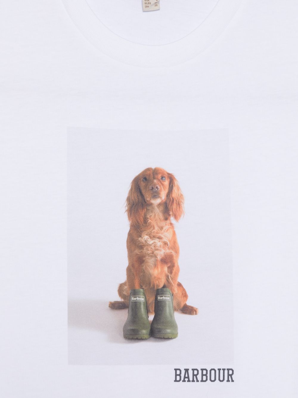 BARBOUR T-shirt con stampa in cotone bianco 