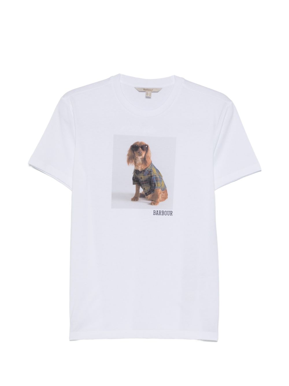 BARBOUR T-shirt con stampa in cotone a collo rotondo 