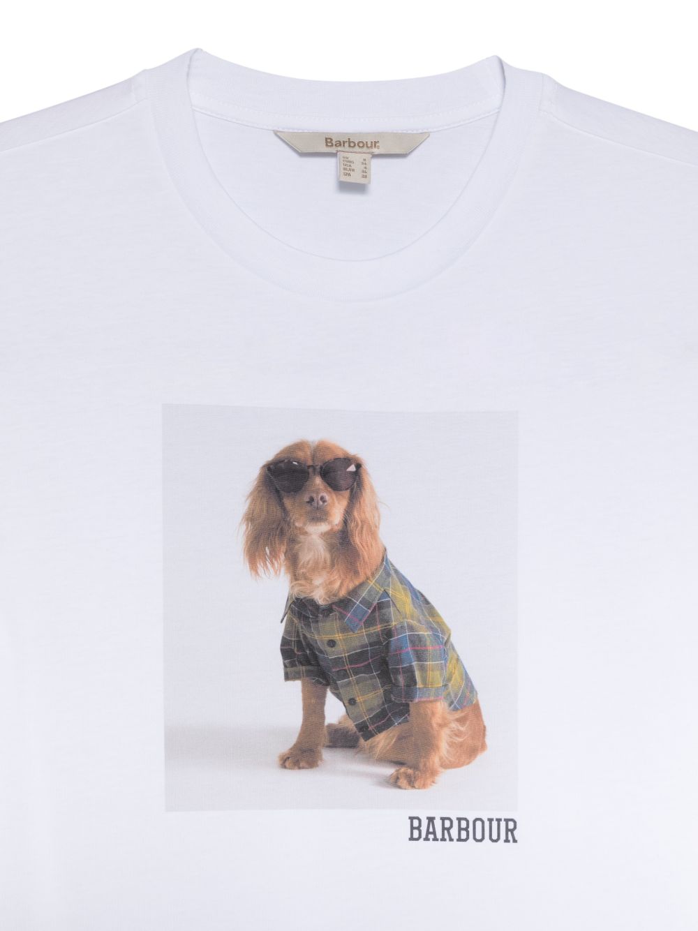 BARBOUR T-shirt con stampa in cotone a collo rotondo 