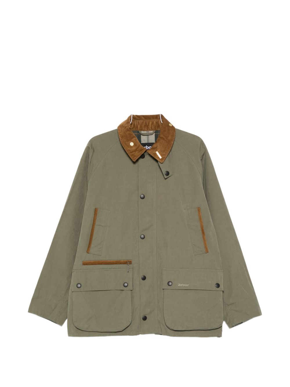 BARBOUR Giacca Icons verde con colletto a coste 