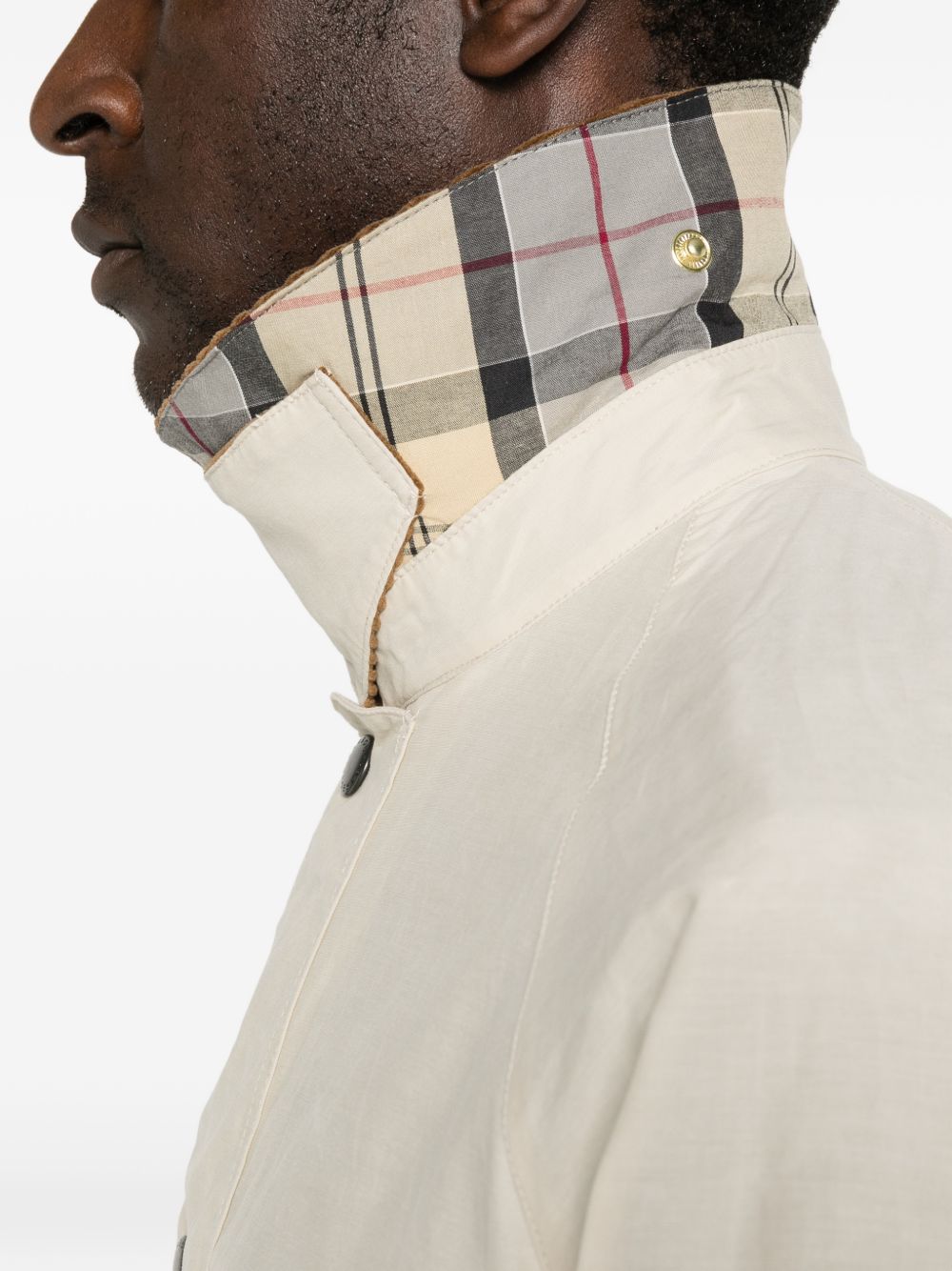 BARBOUR Giacca Icons beige con colletto in velluto a coste 