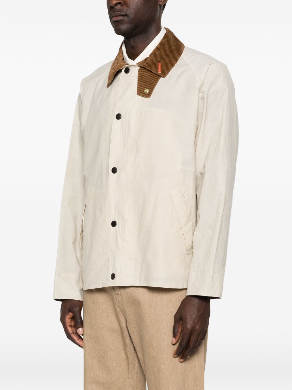 BARBOUR Giacca Icons beige con colletto in velluto a coste 