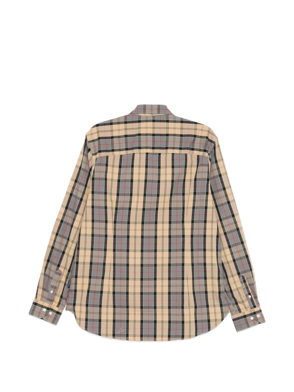 BARBOUR Camicia a quadri beige e grigio 