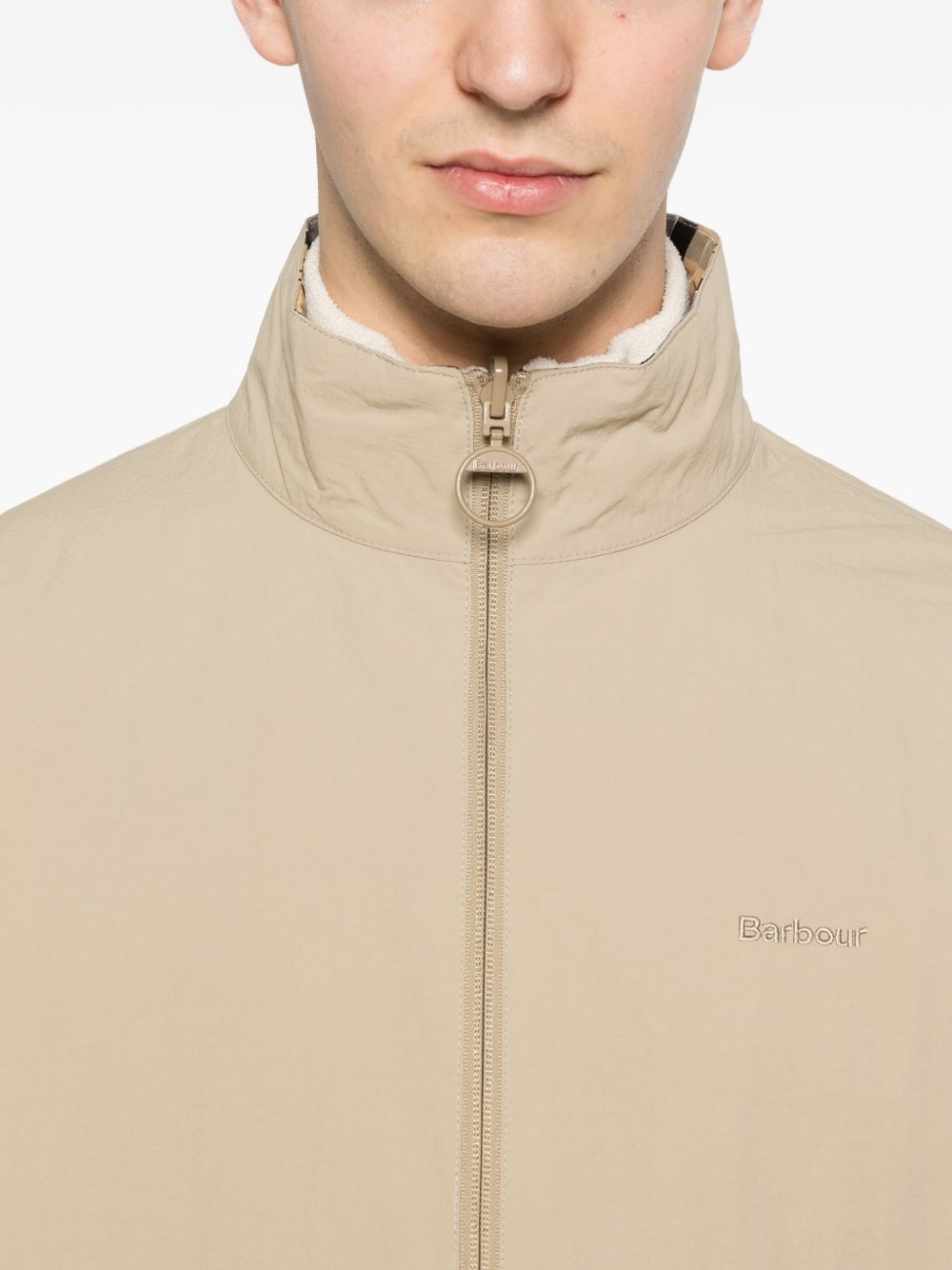BARBOUR Giacca Korbel beige reversibile in tartan 
