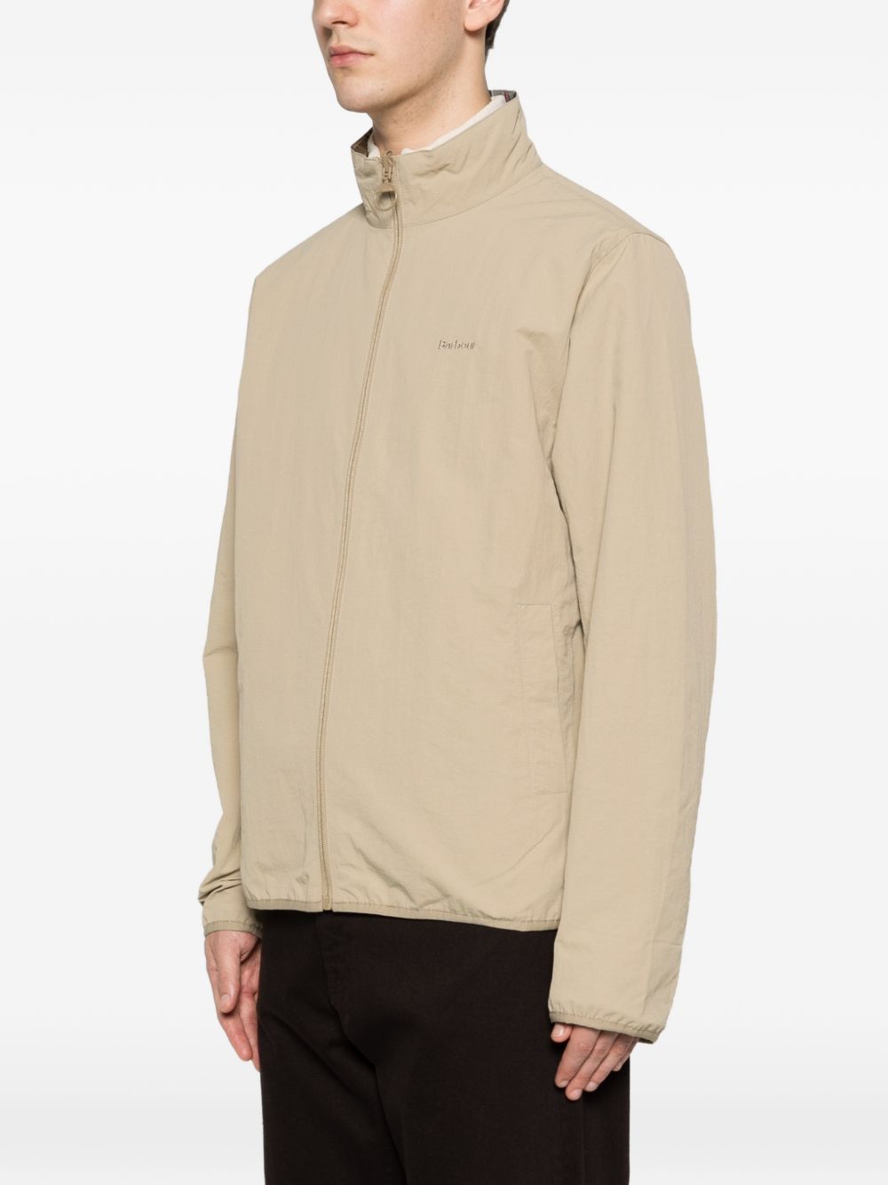 BARBOUR Giacca Korbel beige reversibile in tartan 