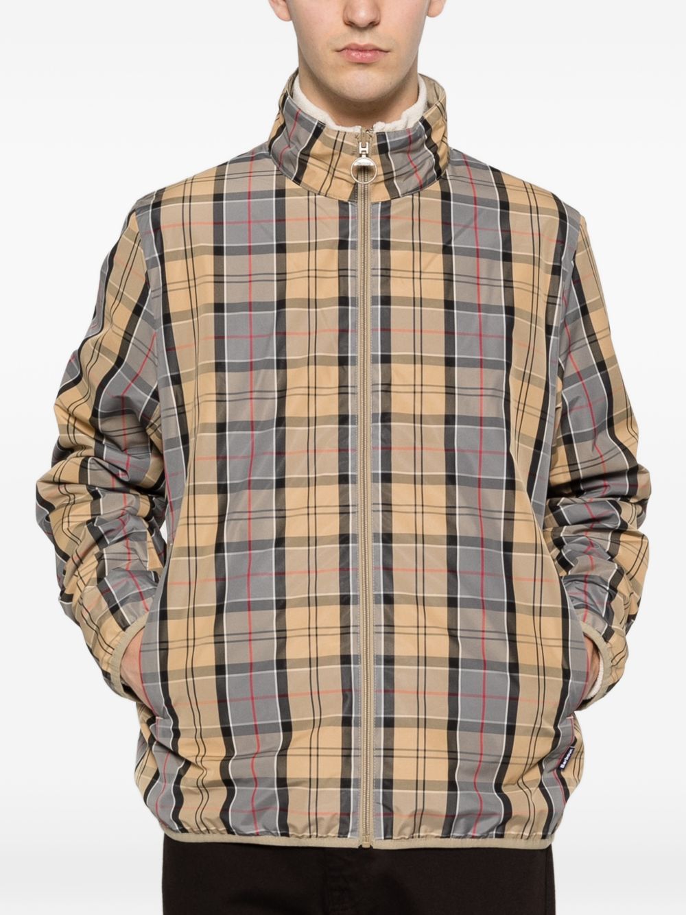 BARBOUR Giacca Korbel beige reversibile in tartan 