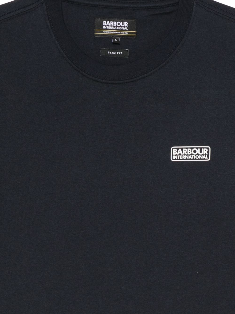 BARBOUR T-shirt blu navy in cotone con logo a collo rotondo e maniche corte 