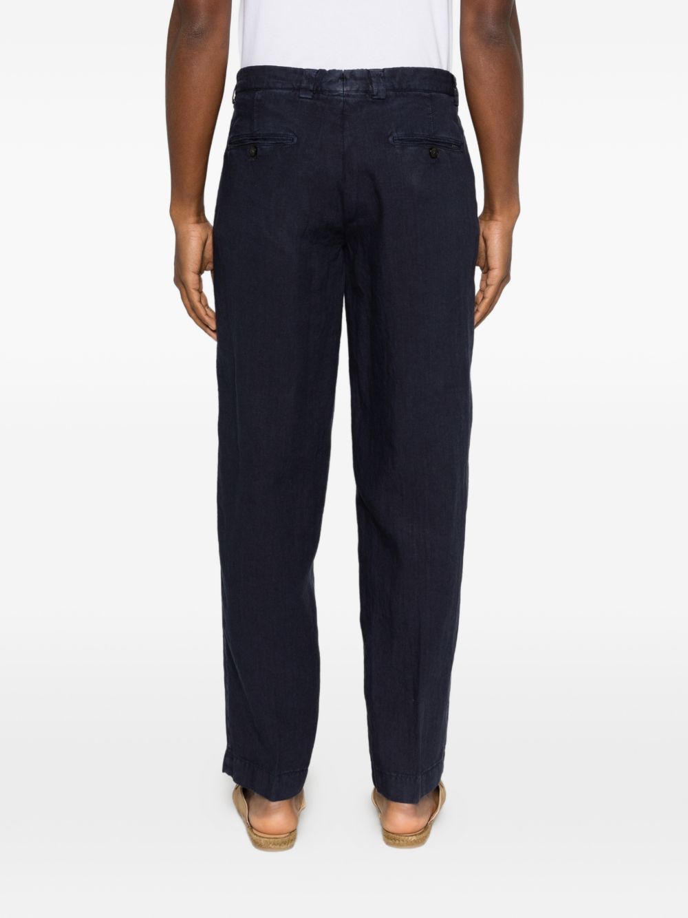BERWICH Pantaloni blu indigo in lino 