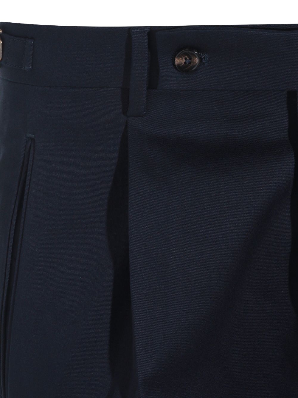 BERWICH Pantaloni Retrolong in cotone blu con pence 