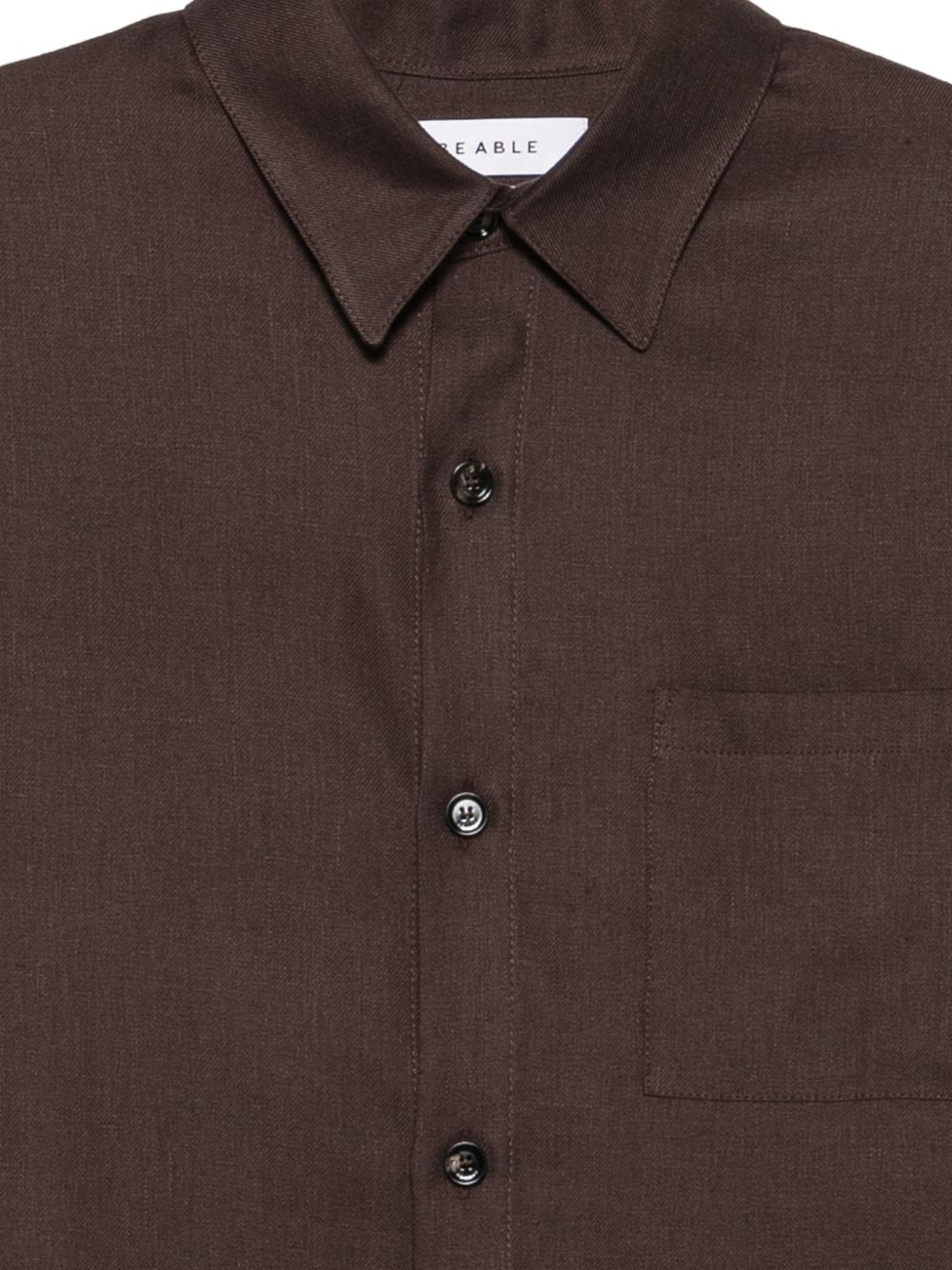 BE ABLE Camicia marrone con taschino sul petto 