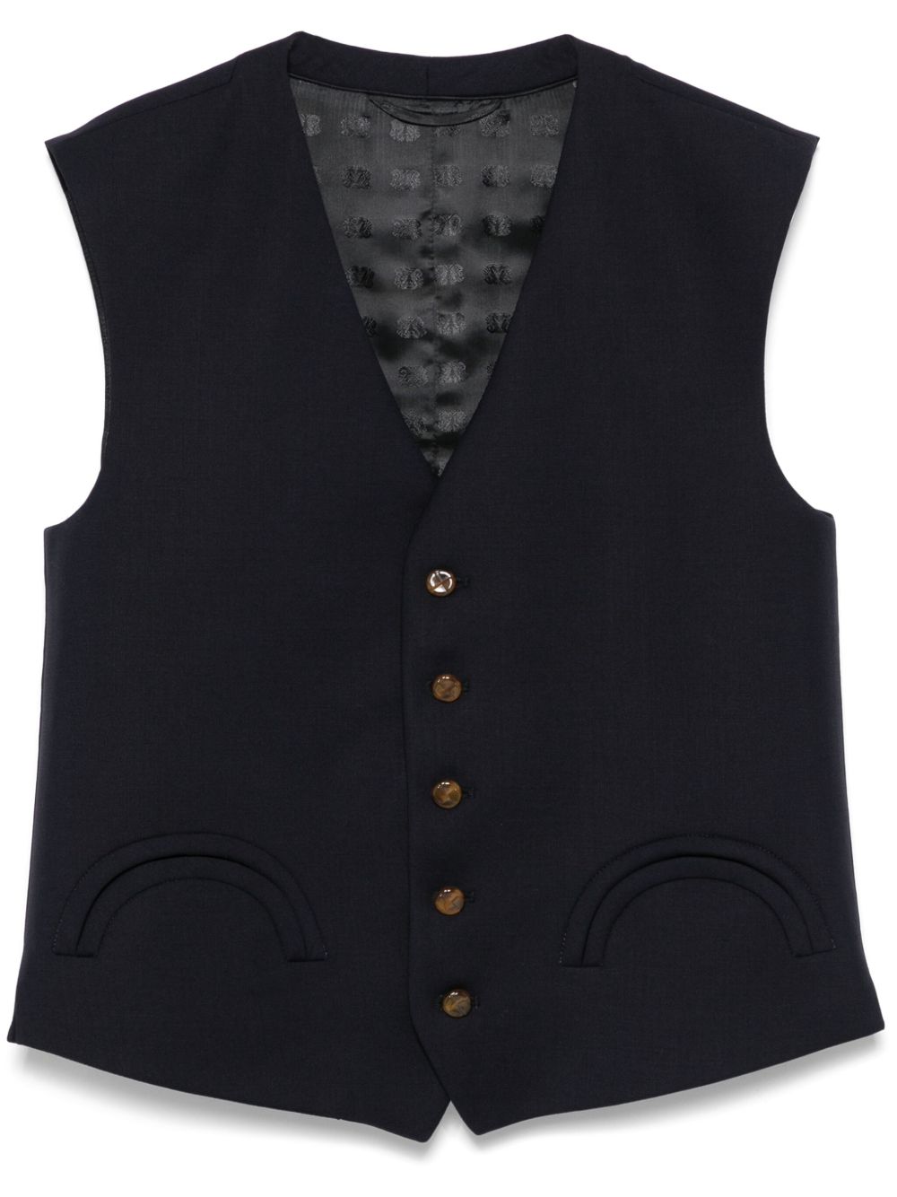 BLAZE Gilet sartoriale Feral First Class in lana e mohair blu 