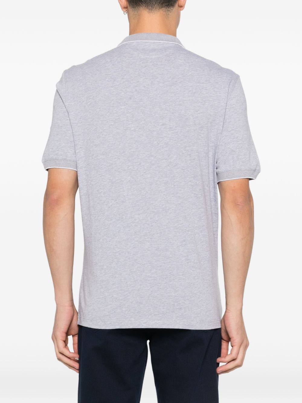 BRUNELLO CUCINELLI Polo grigio cielo con logo ricamato 