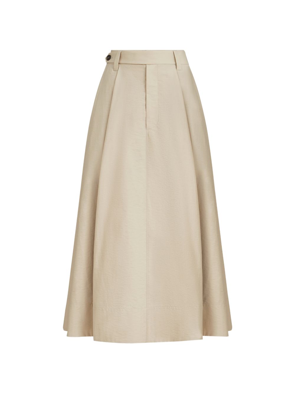 BRUNELLO CUCINELLI Gonna midi beige con bottone 