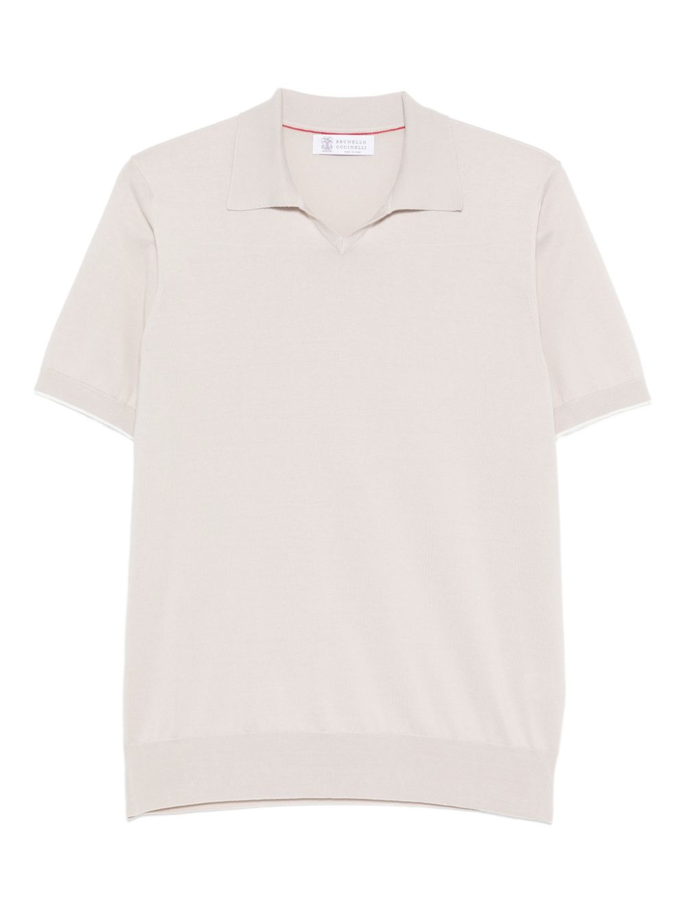 BRUNELLO CUCINELLI Polo in morbido cotone beige 