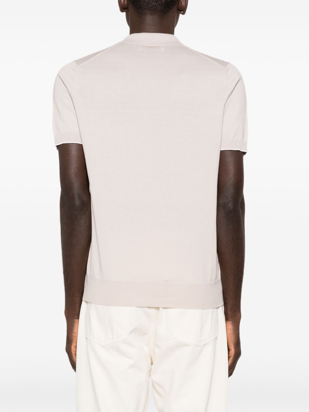 BRUNELLO CUCINELLI Polo in morbido cotone beige 