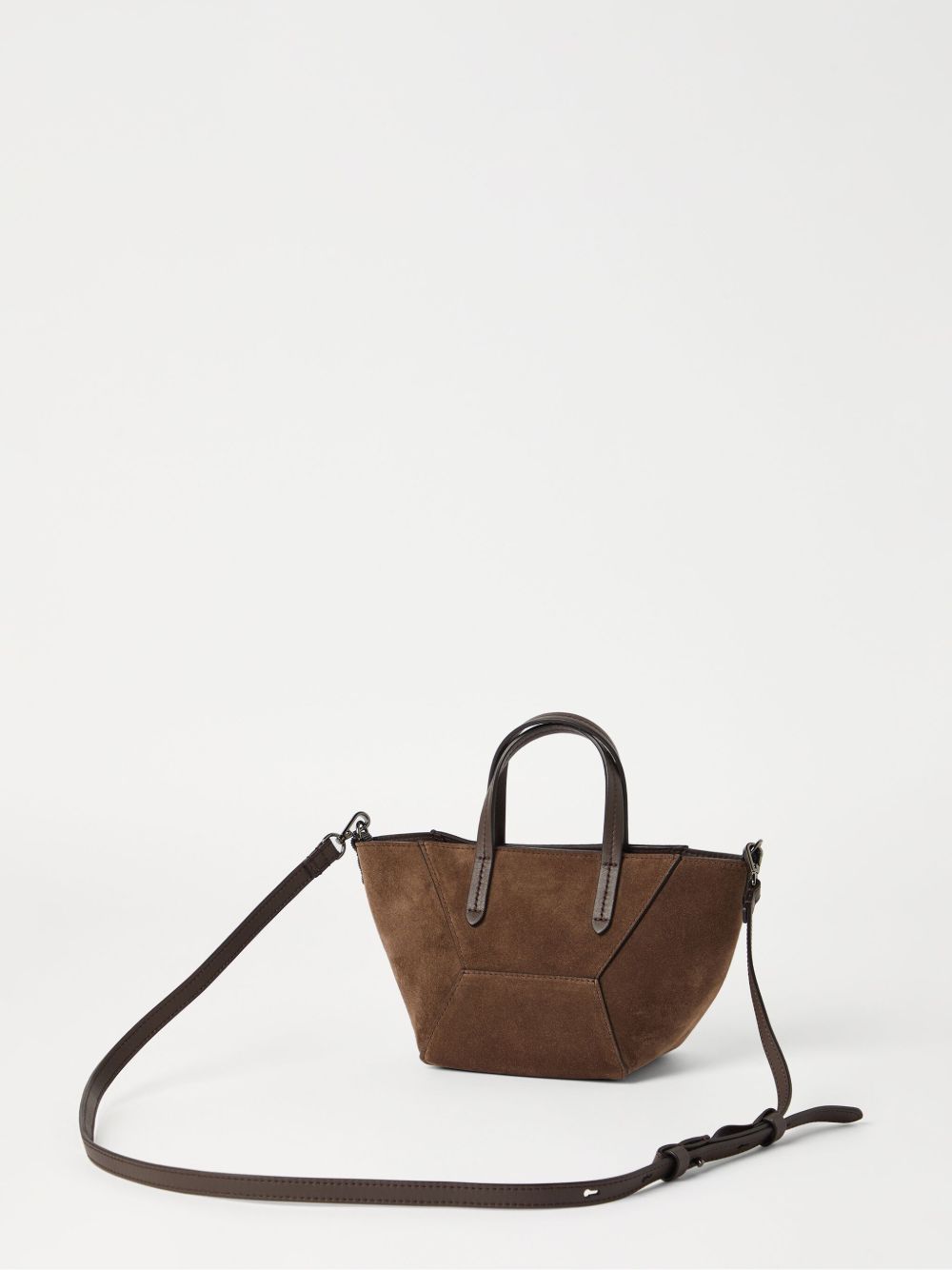 BRUNELLO CUCINELLI Borsa a tracolla Mini in suede marrone 