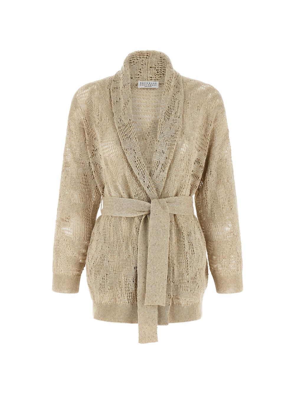 BRUNELLO CUCINELLI Cardigan in crochet beige 