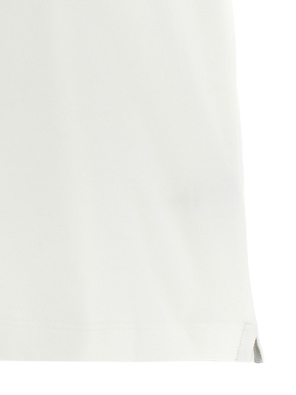 BRUNELLO CUCINELLI Polo in cotone bianco con bottoni e logo grigio 