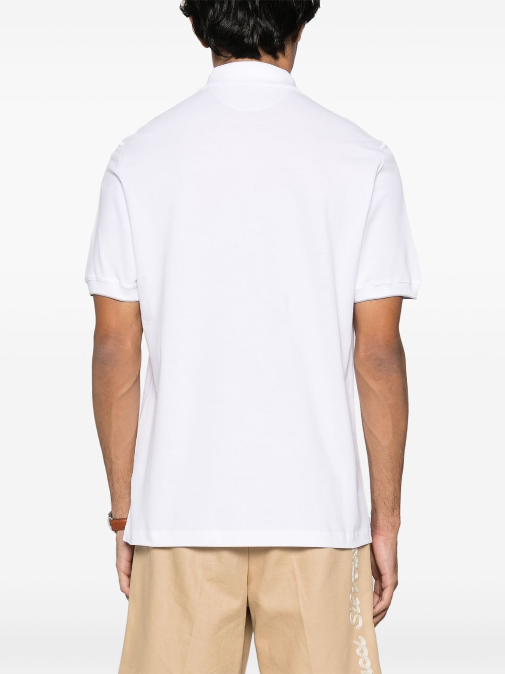 BRUNELLO CUCINELLI Polo in cotone bianco con logo 