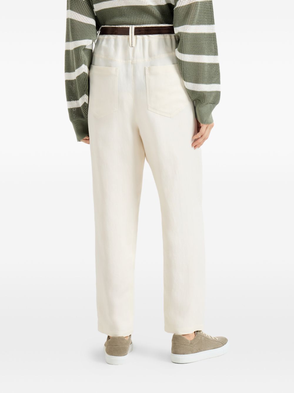 BRUNELLO CUCINELLI Pantaloni carrot in misto lino 