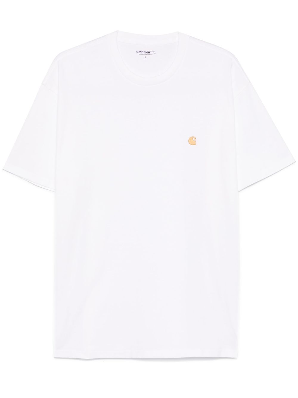 CARHARTT WIP T-Shirt 'Chase' girocollo in cotone bianco con logo 
