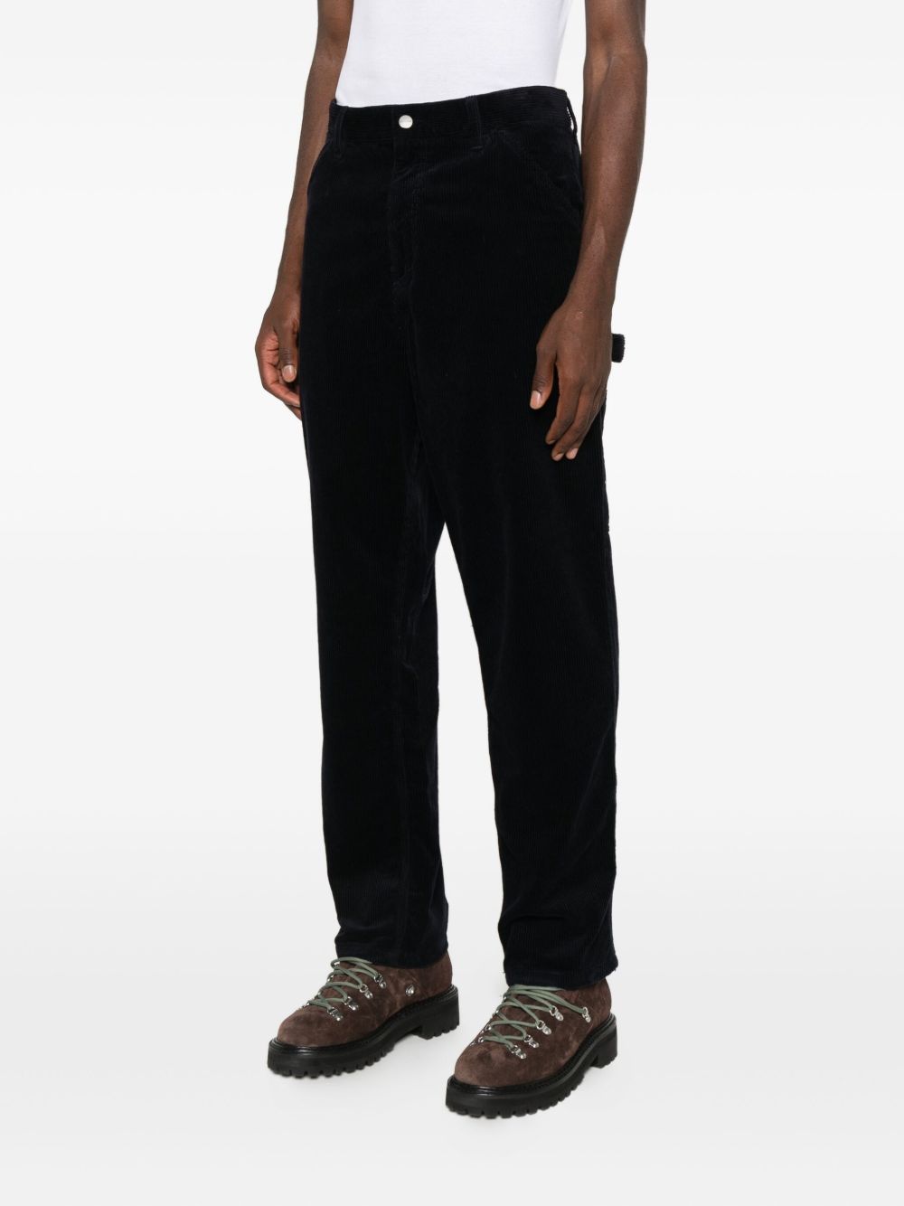 CARHARTT WIP Pantaloni 'Single Knee' a coste in velluto nero 
