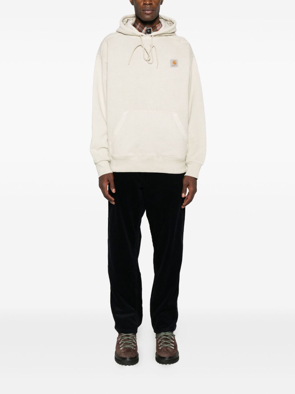 CARHARTT WIP Felpa in cotone beige con cappuccio e logo 