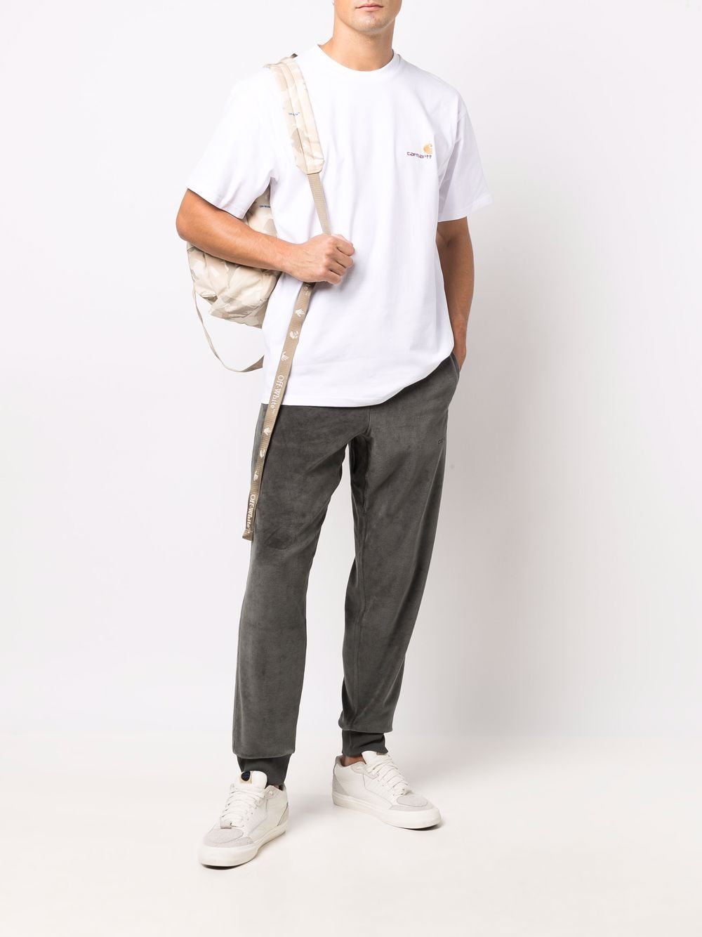CARHARTT WIP T-shirt in cotone bianco girocollo con logo 