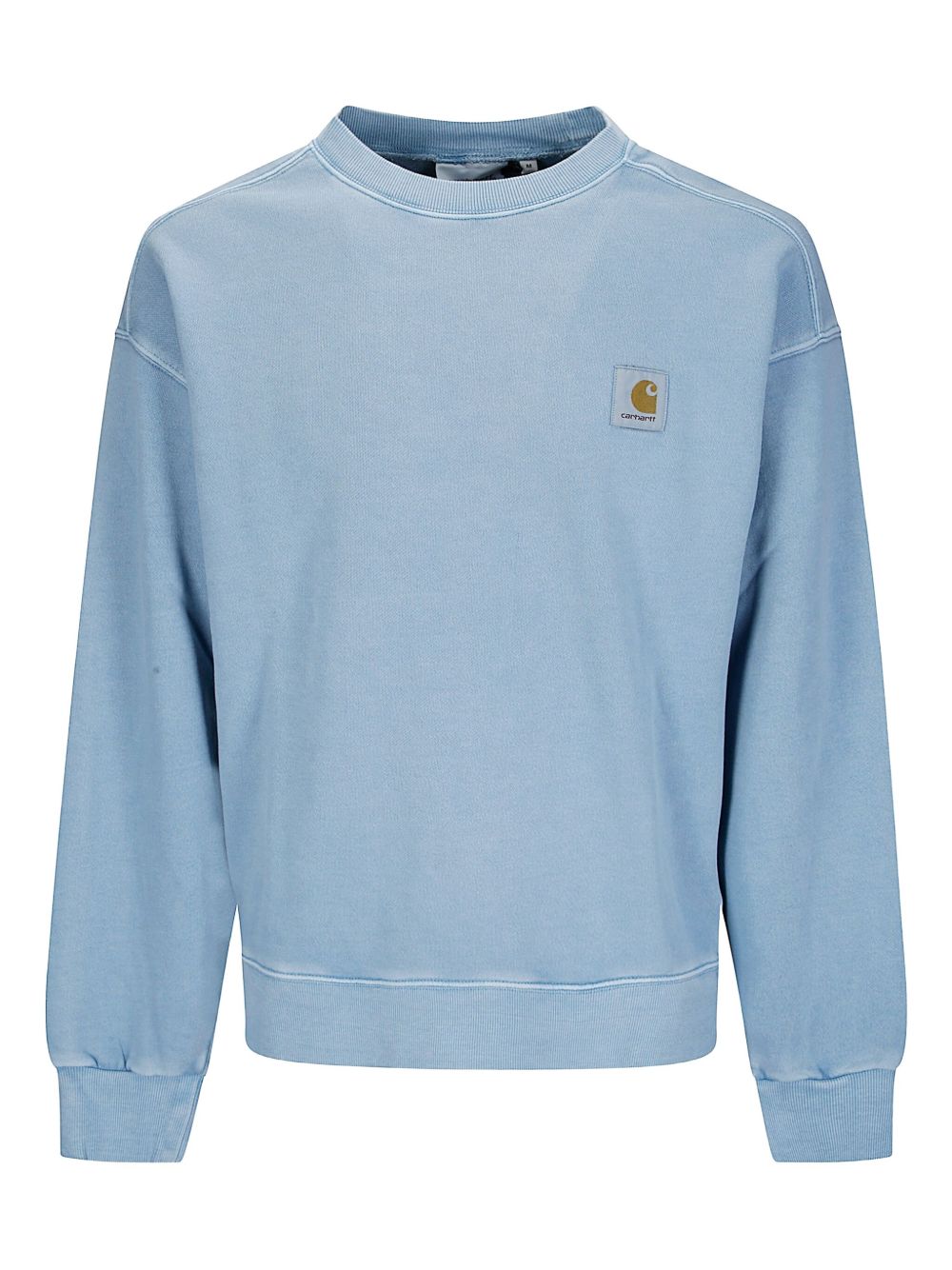 CARHARTT WIP Felpa girocollo azzurra con logo in cotone 
