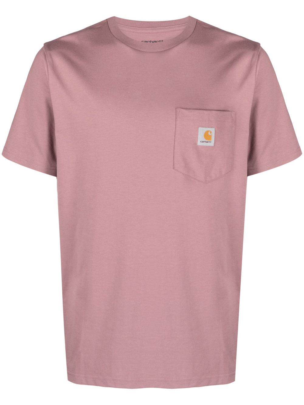 CARHARTT WIP T-Shirt 'Pocket' girocollo in cotone rosa con logo<BR/> 