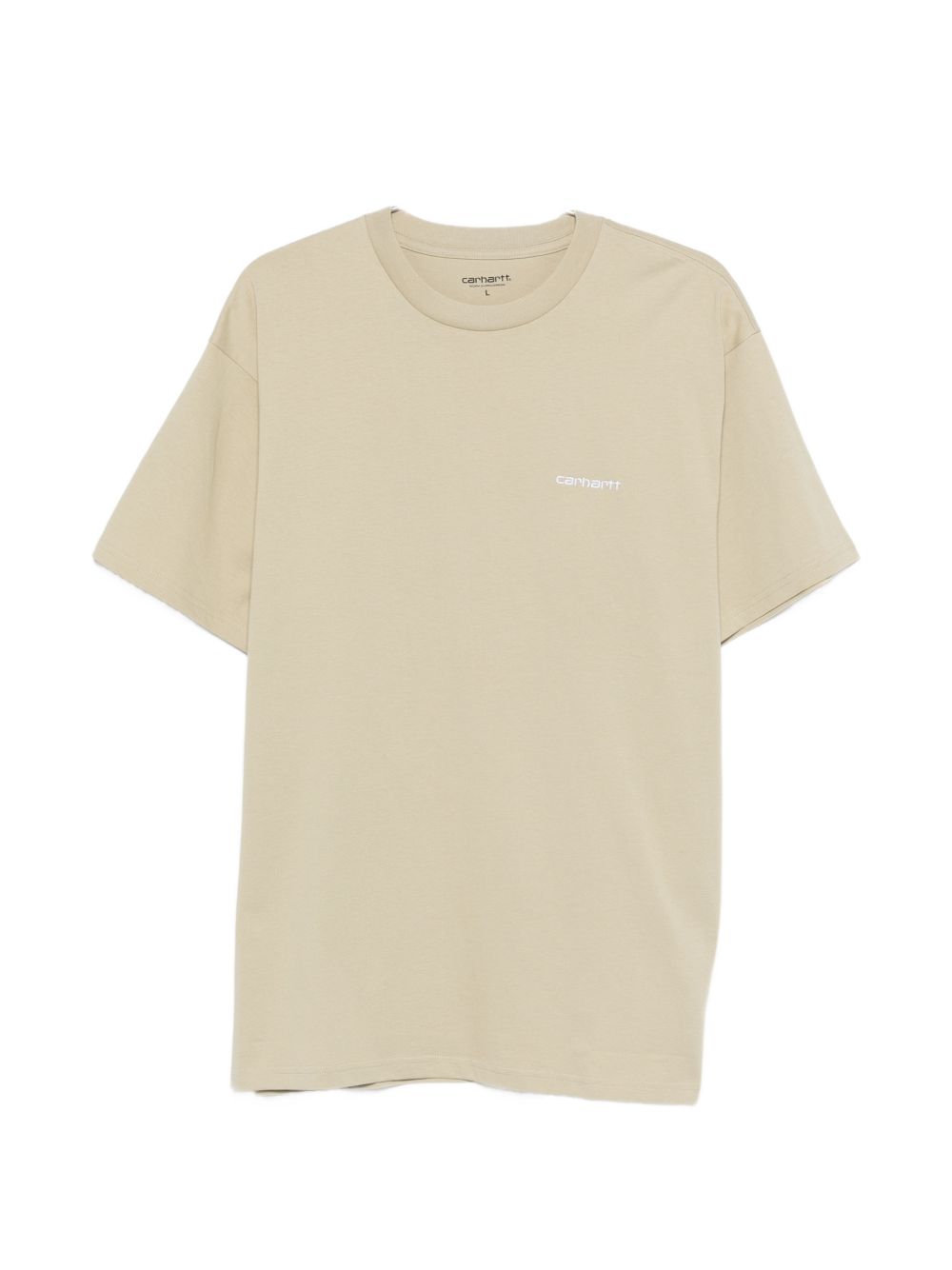 CARHARTT WIP T-shirt color nocciola con logo bianco sul petto 